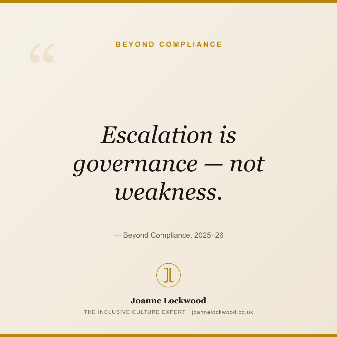 Escalation is governance — not weakness.
