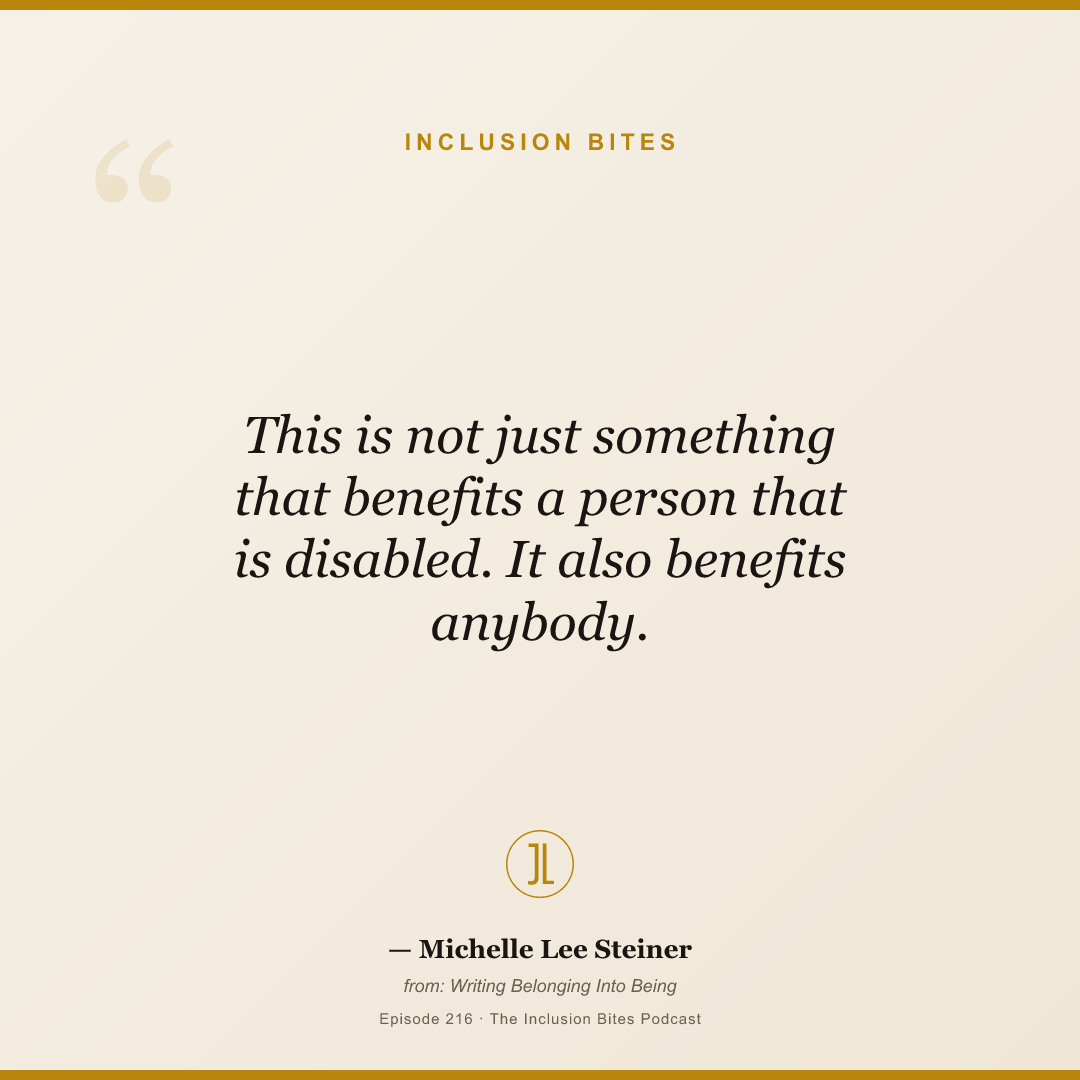 This is not just something that benefits a person that is disabled. It also benefits anybody.