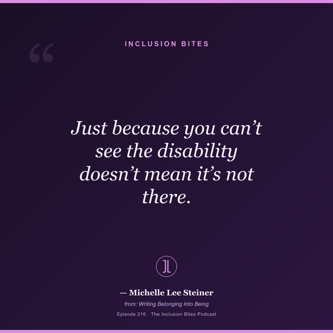 Just because you can’t see the disability doesn’t mean it’s not there.