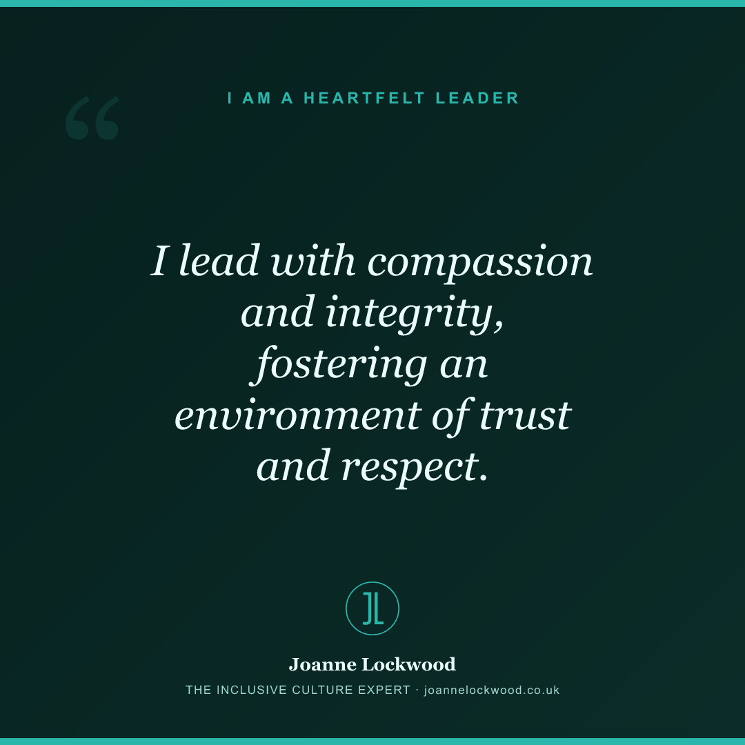 I lead with compassion and integrity, fostering an environment of trust and respect.