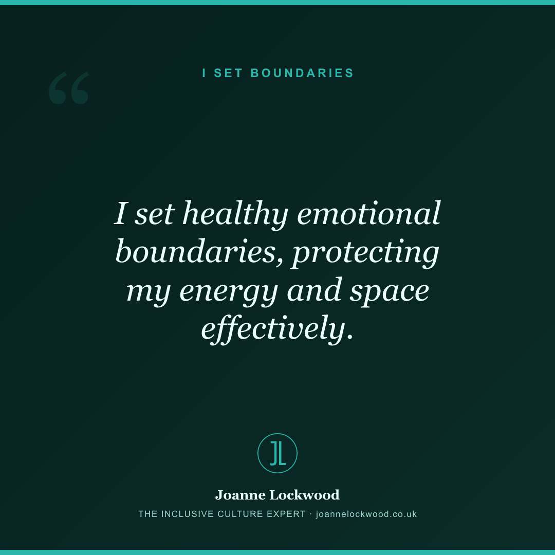 I set healthy emotional boundaries, protecting my energy and space effectively.