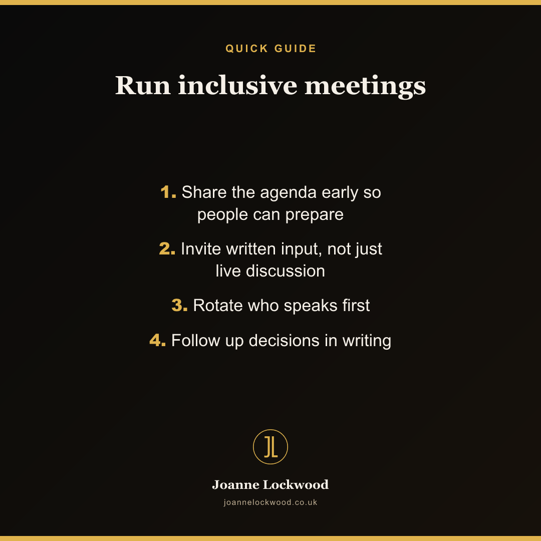 Four ways to run more inclusive meetings.