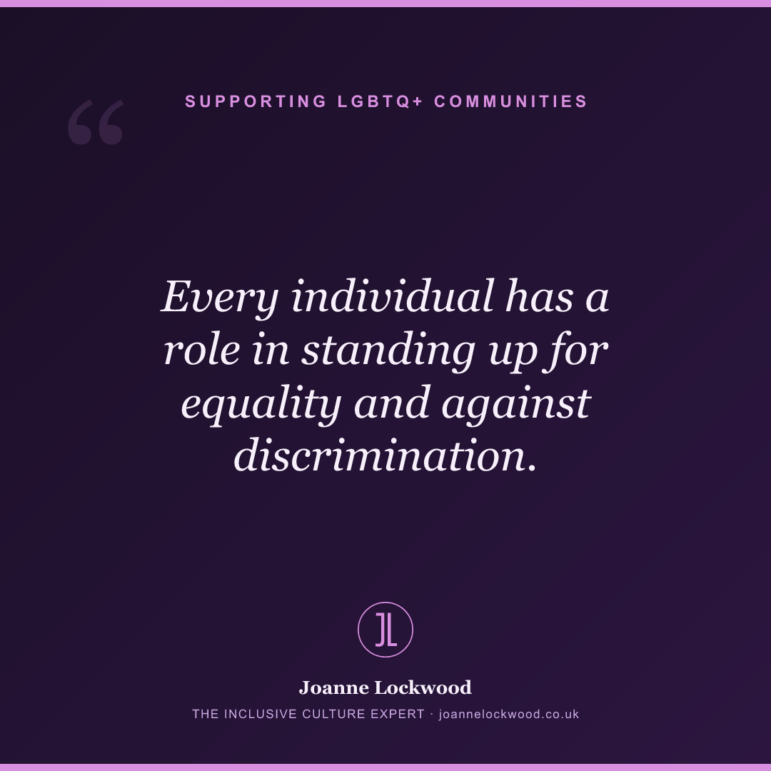 Every individual has a role in standing up for equality and against discrimination.