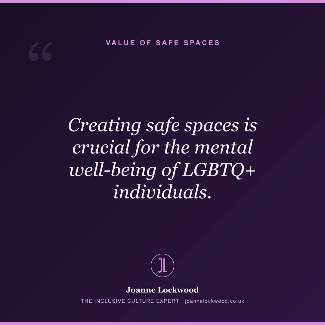 Creating safe spaces is crucial for the mental well-being of LGBTQ+ individuals.